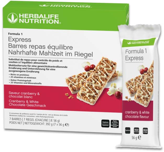  Herbalife Formula 1 - Express Barrette sostitutive del pasto Mirtillo Rosso e Cioccolato Bianco - Clicca sull'immagine per maggiori informazioni 